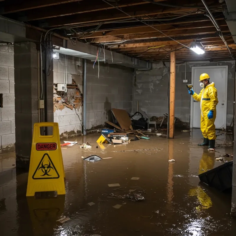 Flooded Basement Electrical Hazard in Moorhead, MN Property